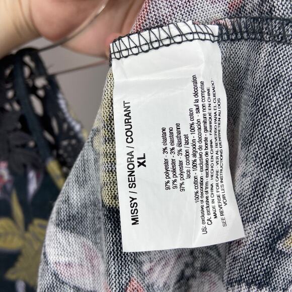 Vintage America Floral Lace Embellished Blouse XL - Picture 5 of 5